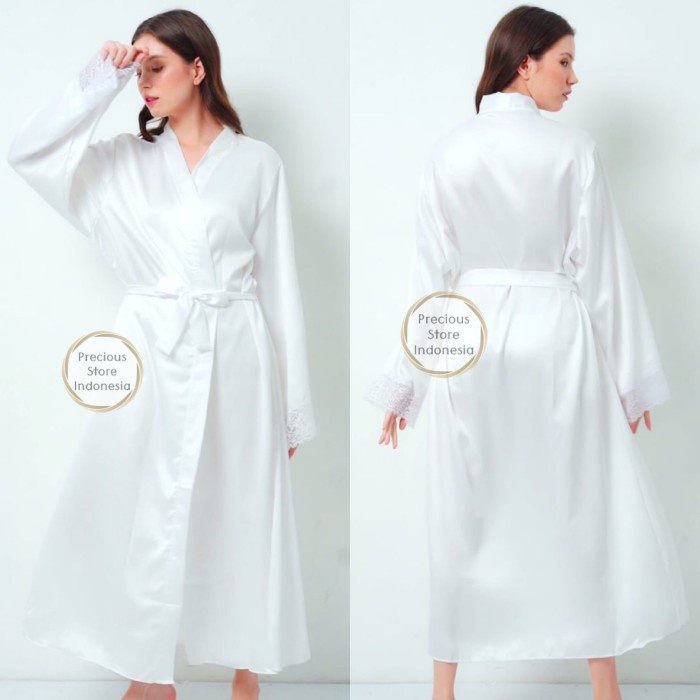 KIMONO SILK SATIN BRIDE PANJANG MAKE UP MUSLIMAH LONG PREMIUM VENYA