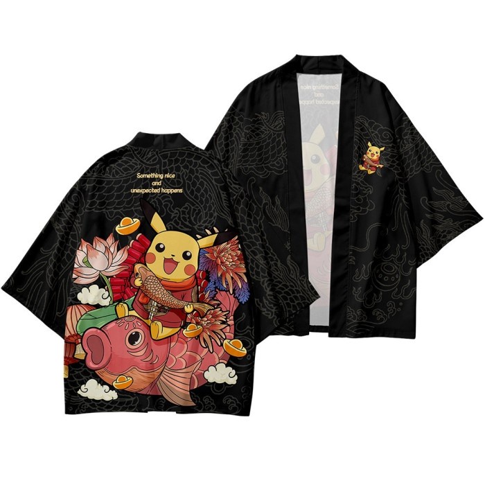 KIMONO ANIME POKEMON PIKACHU/HAORI HAPPI OUTERWEAR CARDIGAN IMPORT