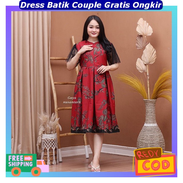 Drese Kouple Keluarga Korean Style Dress Batik Modern Untuk Pesta Dresse Kopel Suami Istri Kekinian 