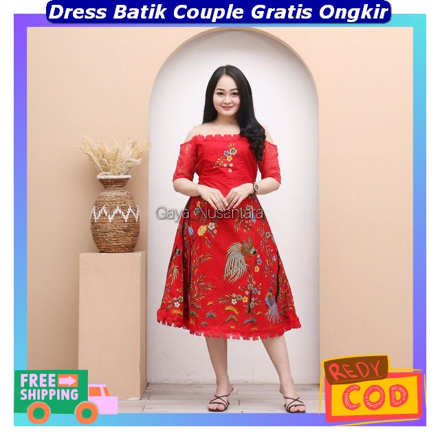 Dress Natal Cople Keluarga Dres Natalan Deres Chritsmas Wanita Elejant Dress Batik Modern Untuk Pest
