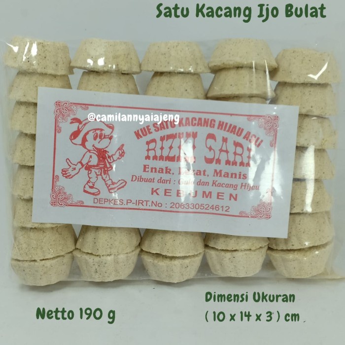 

Kue Satu Satru Kacang Hijau Ijo Inti Sari Bulat Asli Khas Kebumen