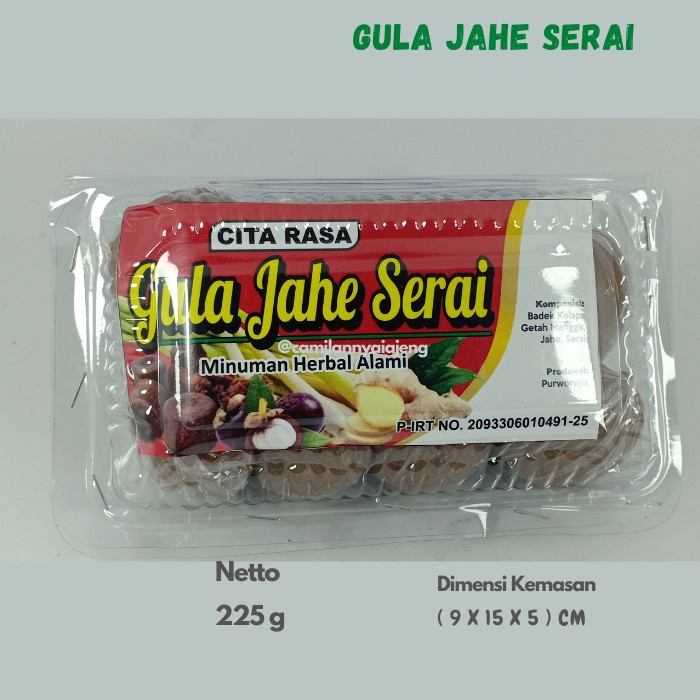 

Gula Jawa Jahe Serai Herbal Minuman Instan Alami Asli