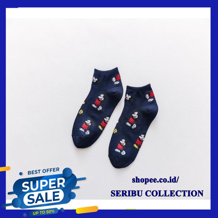 KAOS KAKI WANITA MICKEY MOUSE LUCU KAUS KAKI D - BIRU TERMURAH 