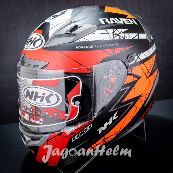Nhk Helm Rx9 Raven Black Red Orange Doff Rx-9 Double Visor