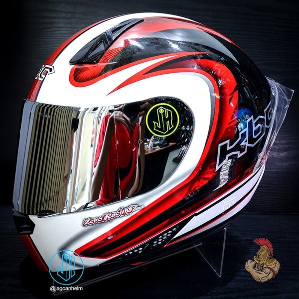 Kbc Helm Vk Zero ++ Iridium White Red + Spoiler Ddring