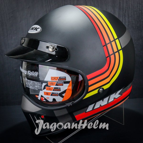 Ink Helm Trooper Borderline- Matt Black Red- Retro Classic Ddring
