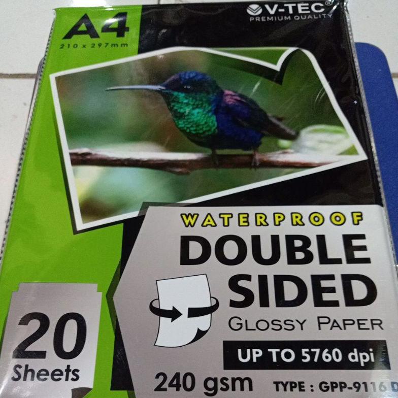 

Promo - GLOSY PO PAPER DOUBLE SIDE GLOSY 240 GSM A4/20 LEMBAR V-TEC !