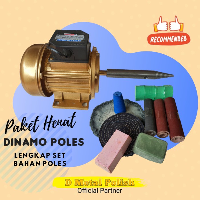 Terbaru Paket Dinamo Poles 1/4 Pk 2800 Rpm Set Besi Kerucut & Bahan Poles Promo Terlaris