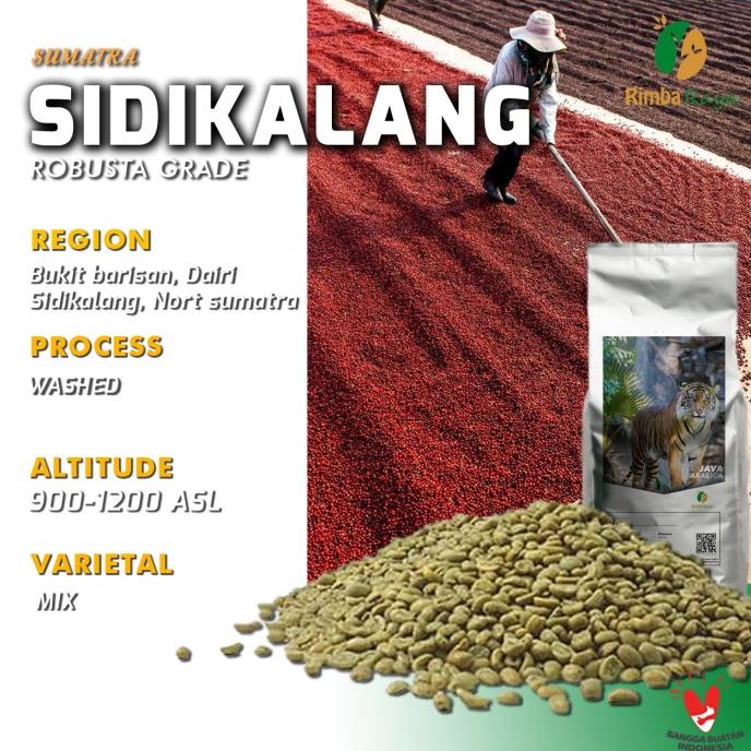 

Robusta green bean Sidikalang Washed process 1kg