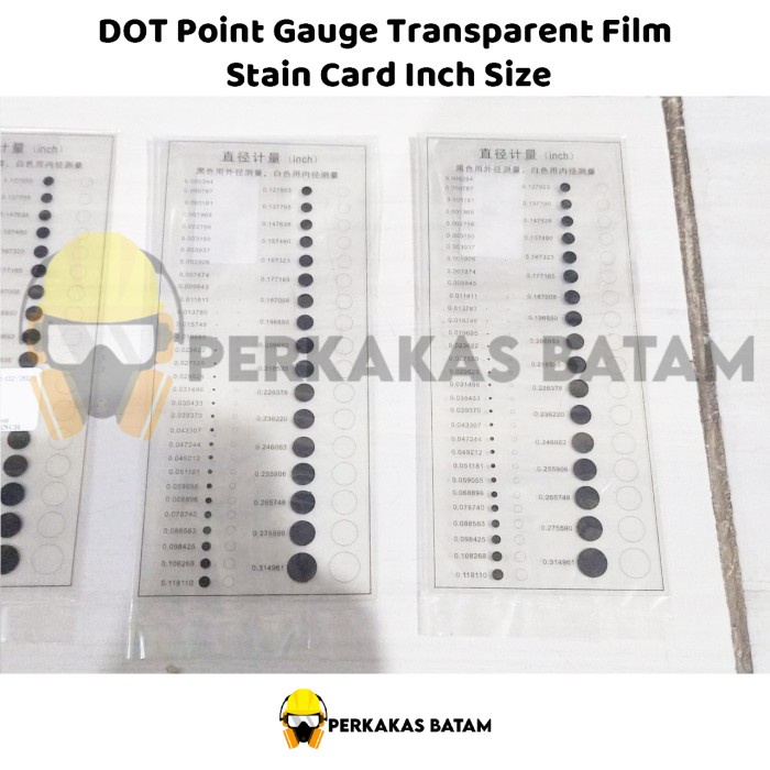 

Sarila Dot Point Gauge Transparent Film Stain Card Inch Size