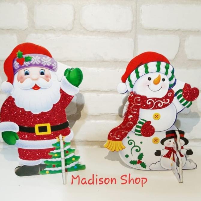 Pajangan Meja Natal Santa Standing Sterofoam Snowman Murah Kado Natal Terbaik