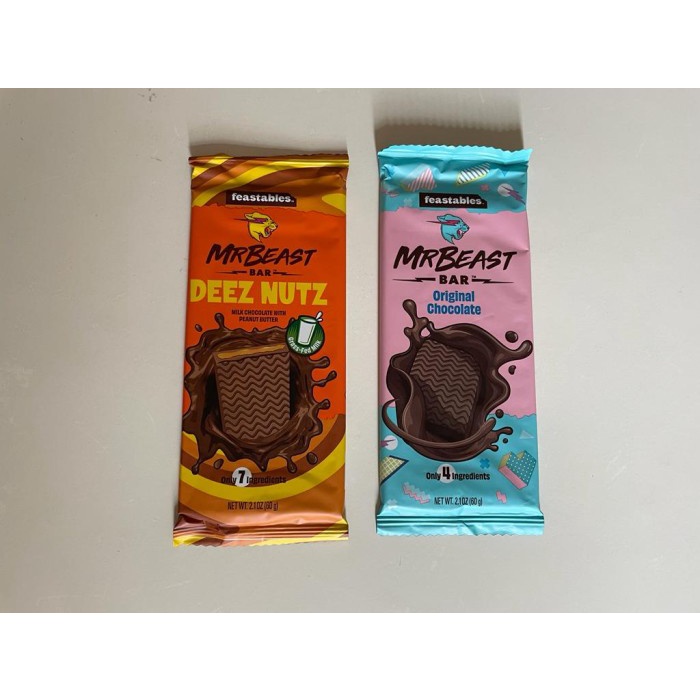 

2-PACK Mr Beast Chocolate - Mr Beast Coklat 60gr, Original, Import