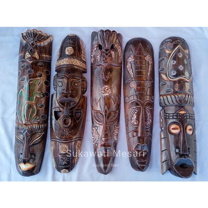 ------] Home Decor Hiasan Dekorasi Topeng Suku Asmat Etnik Kerajinan Kayu Bali