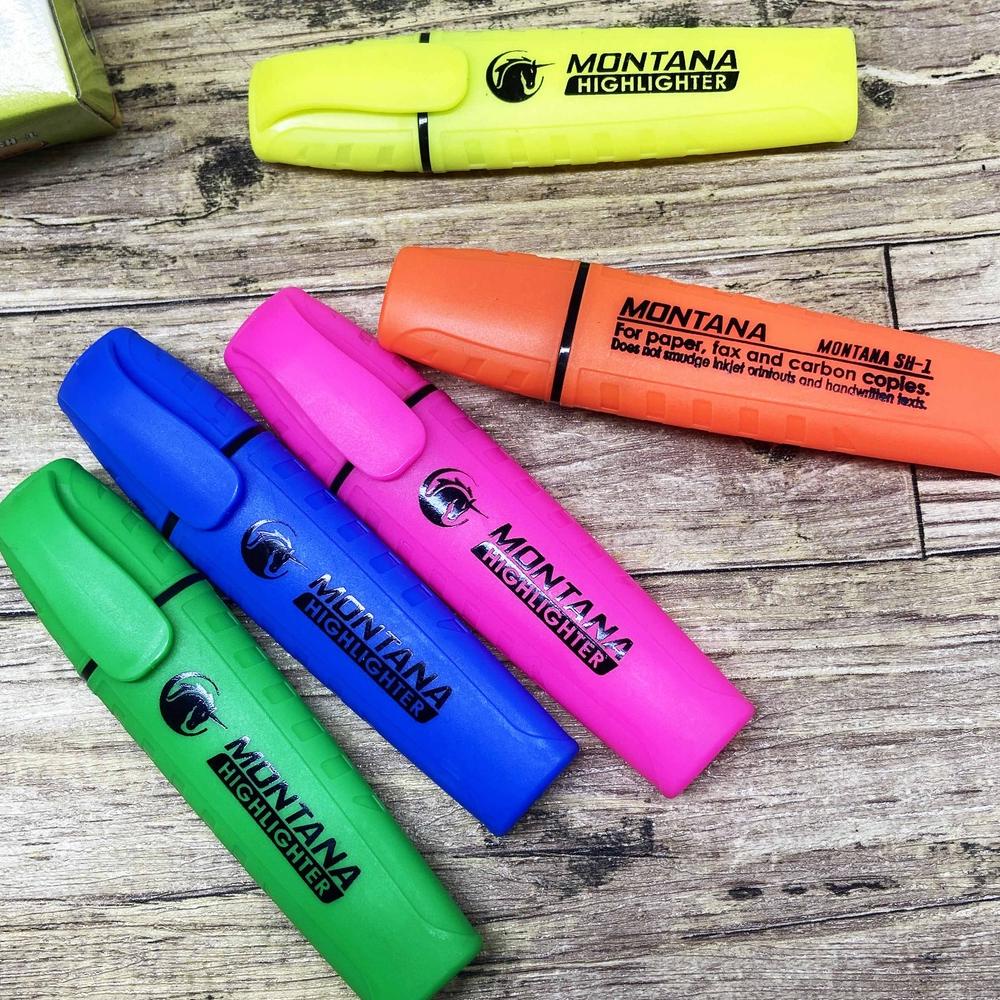 

Trend - JR - 1 LUSIN 12PCS / HIGHLIGHTER PENANDA BUKU JURNAL MEWARNAI MONTANA / HIGHLIGTER WARNA / PASTER COLOR .,