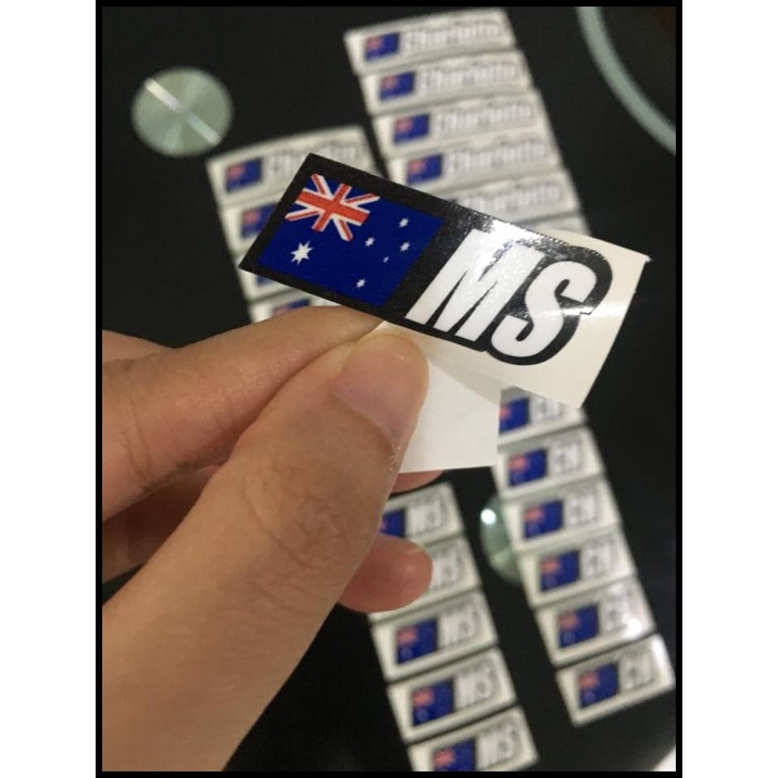 

TERBARU CUSTOM STICKER LABEL BENDERA NAMA SET - ISI 5 PCS !!!!!!!