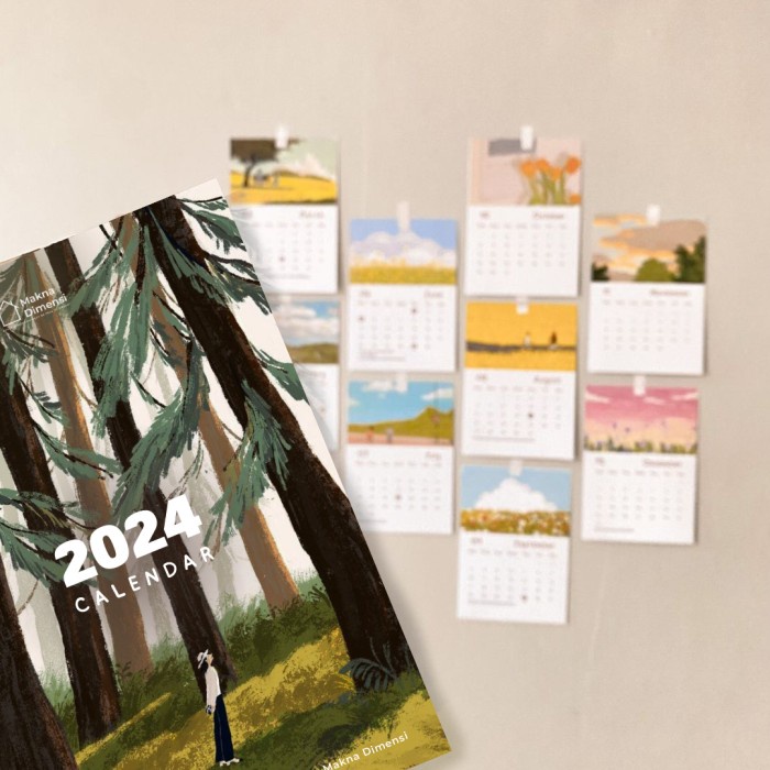 

Terlaris Kalender Dinding Meja Aesthetic A6 Wall Calendar 2024 Promo Terbaru