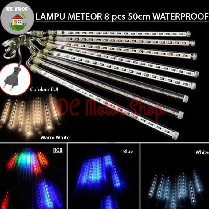 Lampu Meteor Tube 50cm 8 pcs / Lampu Pohon LED Waterproof Air Hujan