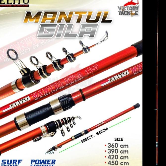 Elito Mantul Gila Joran Pasiran Surf Fishing Rod 360 390 420 450 Cm Star