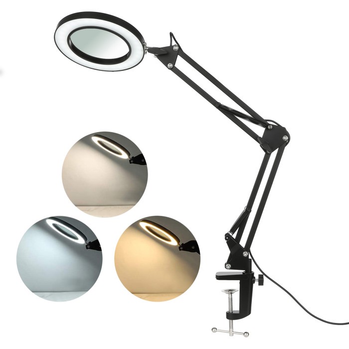

Lampu Baca LED Klip Kaca Pembesar 8x Tri Color 12W 1200lm HP-P6 KKMOON