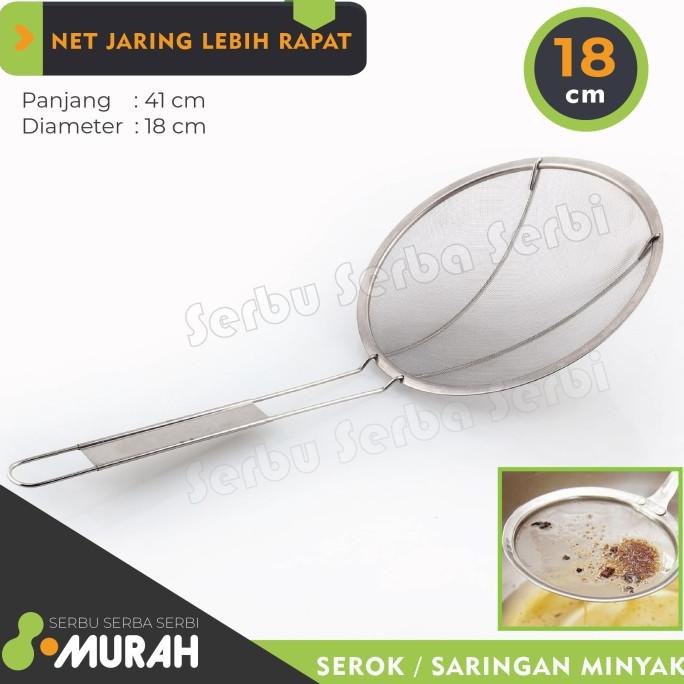 ,,,,,,,] Serok / Saringan MINYAK 18 CM - Stainless Steel - Noodle Strainer