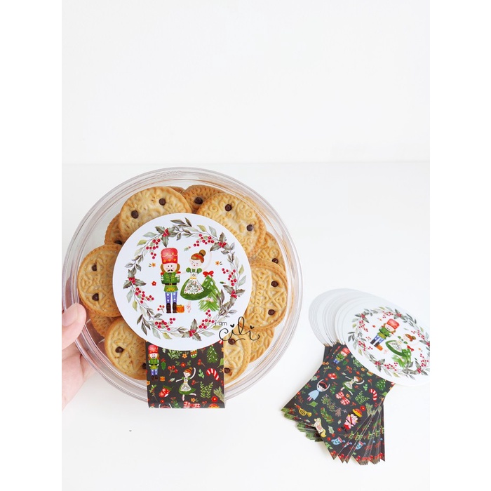 

((((()paling dicari] (SC051) stiker natal PENARI CANTIK untuk toples 500gr (uk 8x15cm)