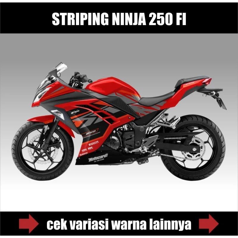 stripping lis decal variasi kawasaki ninja 250 FI GRAVIS MERAH