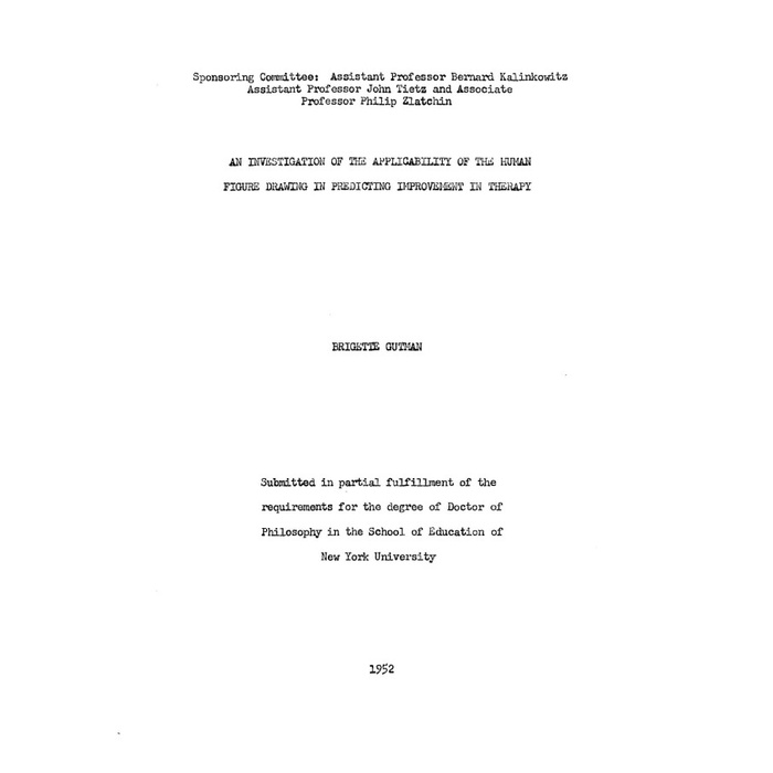

AN INVESTIGATION OF THE APPLICABILITY OF THE HUMAN FIGURE DRAWING IN..