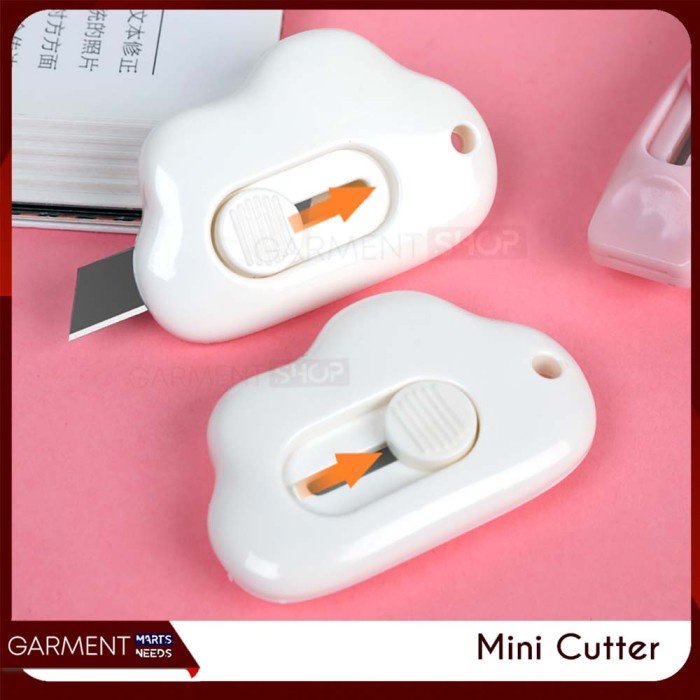 

------] LEWAN - Pisau Silet Cutter Mini Lucu Model Awan Pembuka Paket Estetik