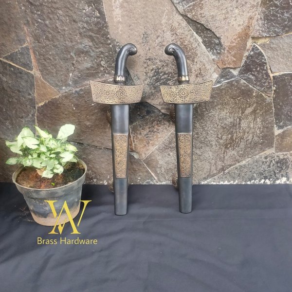 Handle Pintu Rumah Kuningan Motif Keris
