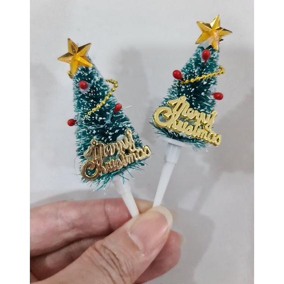 

GRATIS ONGKIR (10PC) CAKE TOPPER NATAL GRASS WREATH / CEMARA. HIASAN CHRISTMAS HANYA HARI INI