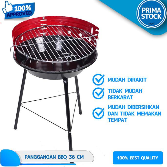 Panggangan Alat Bakar Bbq Grill Portable 36 Cm 14 "In Standing Berdiri Pengiriman Cepat