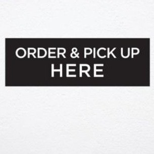 

Order & Pi Up Here Sign Board Label Acrylik Stiker Cuting