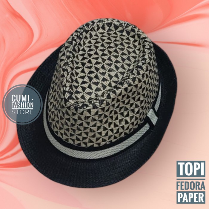 TOPI FEDORA PAPER MOTIF PRIA WANITA DEWASA TOPI FEDORA RAJUT IMPORT
