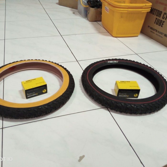 1 SET BAN 16 X 1.75 LUAR + DALAM UNITED SEPEDA LIPAT / ANAK 16" 175 ORIGINAL