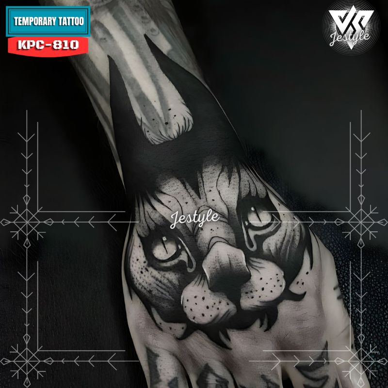 [KPC-810] Tato Temporer Temporary Tattoo Kepal Tangan kucing