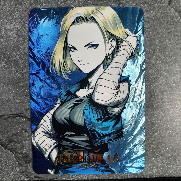 kartu dragon ball android 18 3d aura hologram rerekeke85