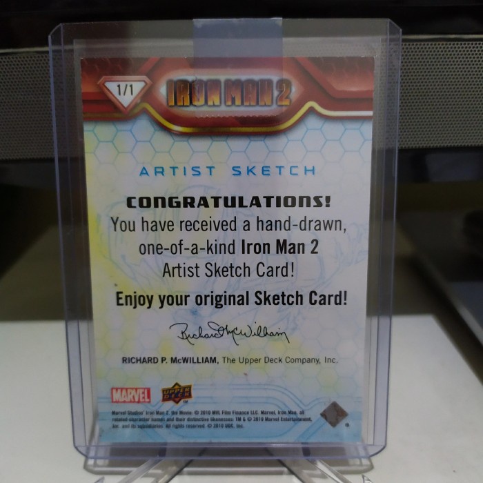 kartu upper deck marvel original artist sketch iron man 2 rerekeke85