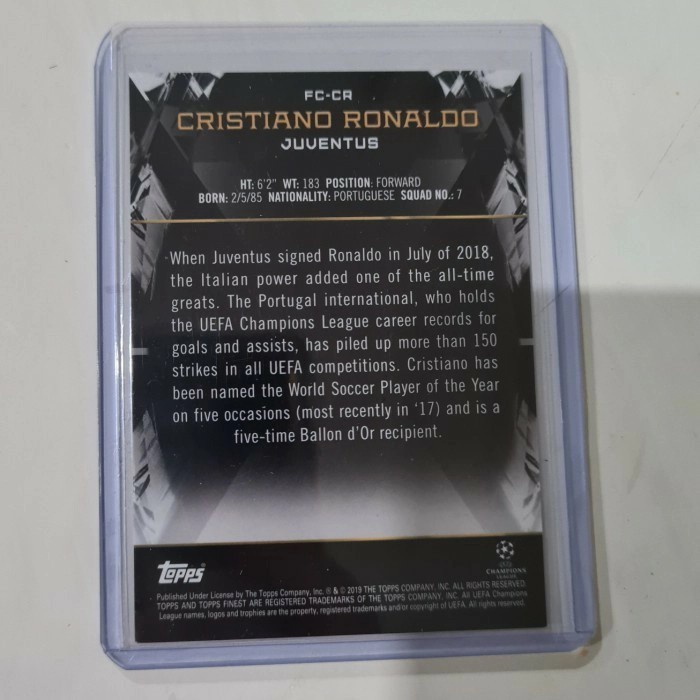 kartu bola topps finest corner stones refractor cristiano ronaldo juve rerekeke85