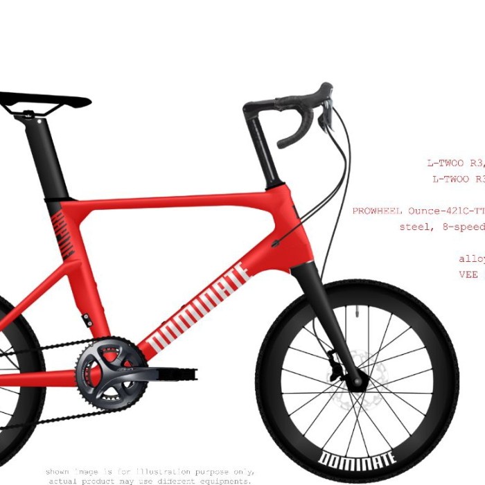 minivelo dominate rapide base carbon 2x8 speed fikafika8187