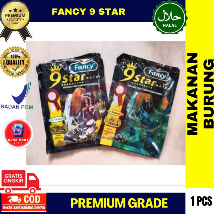 ] Makanan Pakan Burung Fancy 9 STAR 450 gram Pur Voer Herbal Rumput laut