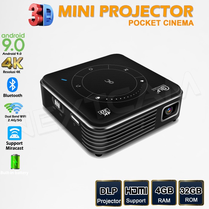Hawas Smart Mini Dlp Projector Android9 P11/Proyektor 9550 Wifi 4/32Gb Tvbox
