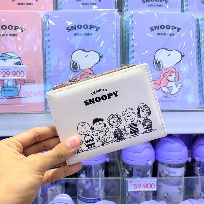 Dompet Lucu Miniso Snoopy Summer Travel Collection Bifold Short Wallet 100% ORIGINAL