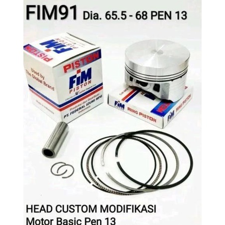 Piston Fim Mentah Custome Dome Yamaha Vega Jupiter Z Pin13 Fim91 Original