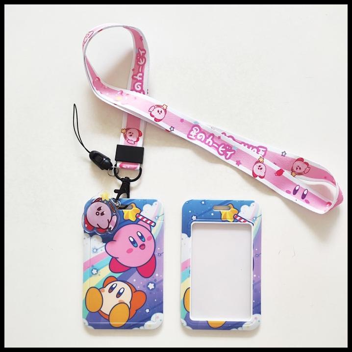 

TERBARU ID CARD HOLDER NAME TAG LANYARD / KALUNG WADAH KARTU KIRBY PINK LUCU 2 !!