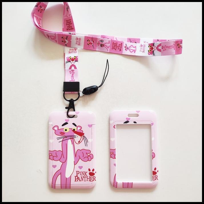 

BEST DEAL ID CARD HOLDER NAME TAG LANYARD KALUNG WADAH KARTU PINK PANTHER