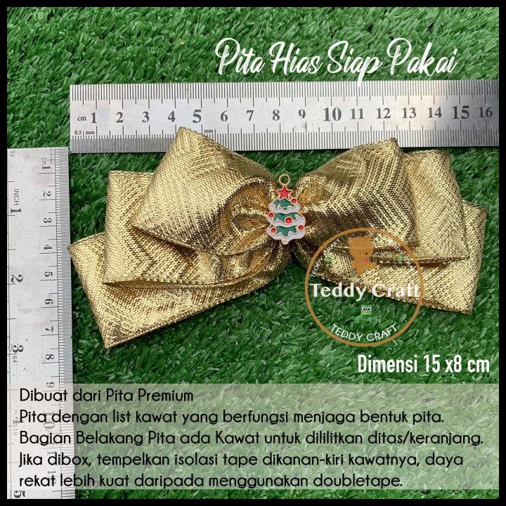 

HOT DEAL PITA HIAS SIAP PAKAI NATAL - CHRISTMAS RIBBON GOLD HAMPERS PARCEL KADO !!!