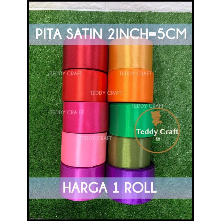 

HOT DEAL PITA SATIN 2INCH=5CM JUAL 1ROLL -- PITA HIAS JUMBO KADO PARCEL HAMPERS !!!!!!!