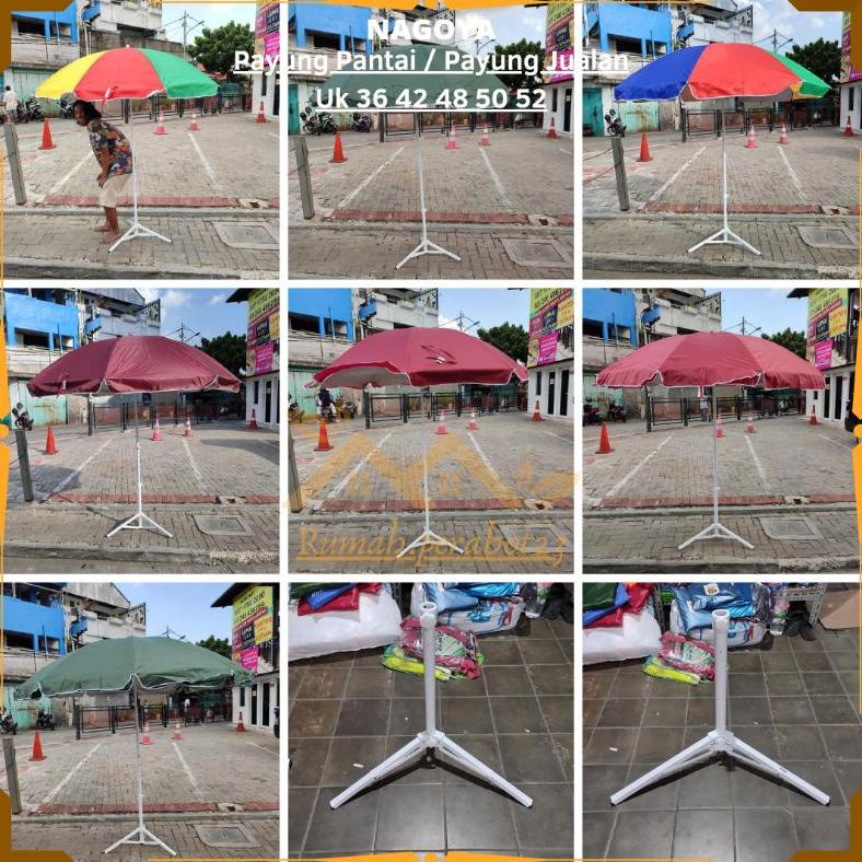 Toko Bunda NAGOYA Payung Pantai Ukuran 36 42 46 48 50 52  / Payung Tenda / Payung Jualan / Payung Pa