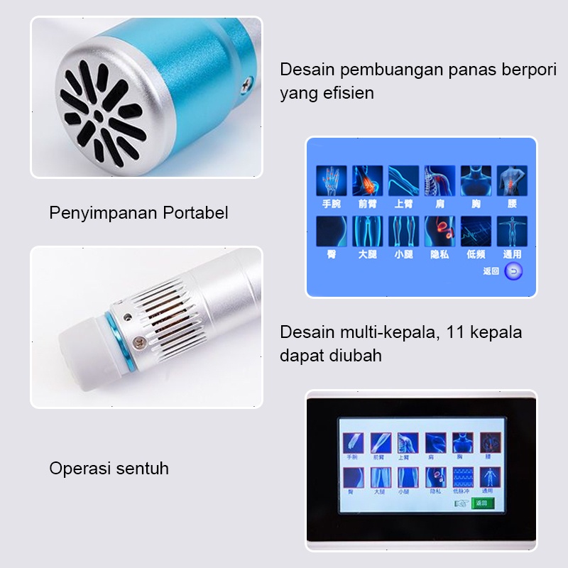 Garansi 1 Tahun & Dua BahasaEswt Fisioterapi Showave Pain Relief Therapy Eswt 11 Kepala Gelombang