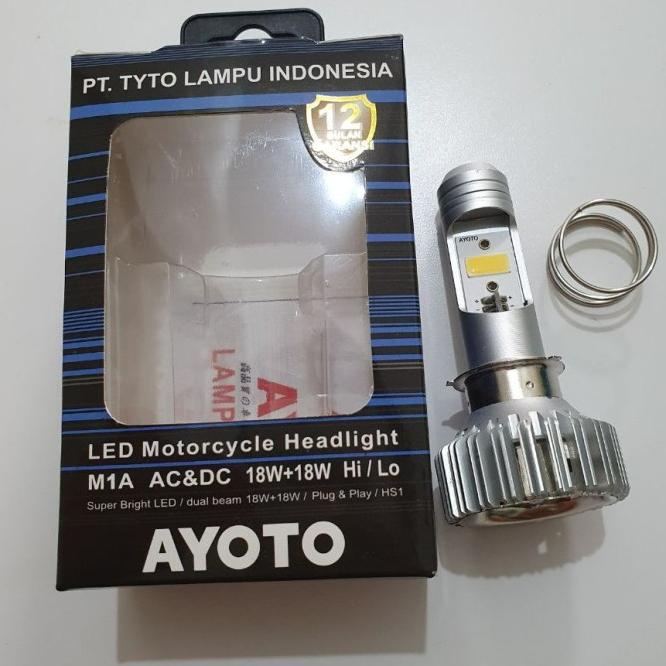 Lampu Motor Depan Led Ayoto M1A 18Watt H6 Ac Dc Motor Matic Atau Bebek